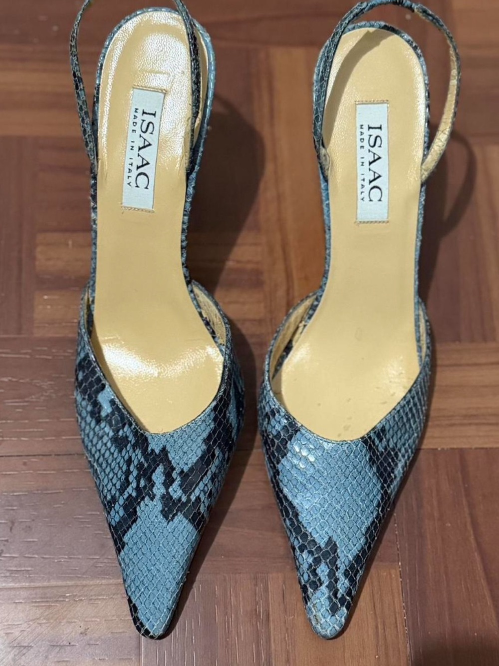 Vintage Isaac Mizrahi Pointed Snakeskin Heels
